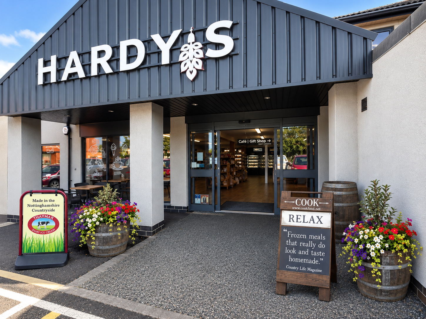 Hardy’s Farndon café, farm shop and gift shop entrance